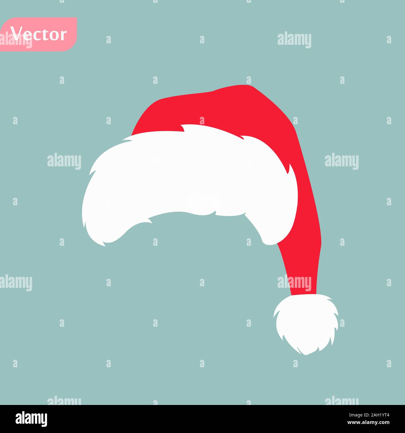 Hat Santa Claus, Isolated On White Background, Vector Illustration ...