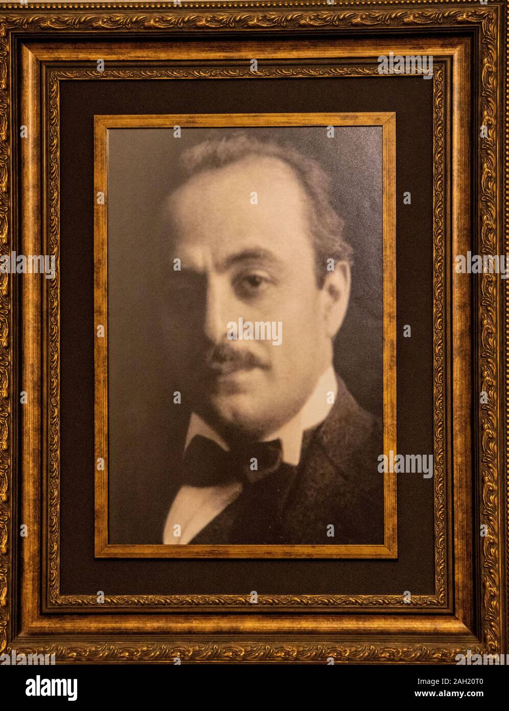 Portrait of Khalil Gibran, Kahlil or Khalil Gibran Museum, Bcharre, Lebanon Stock Photo