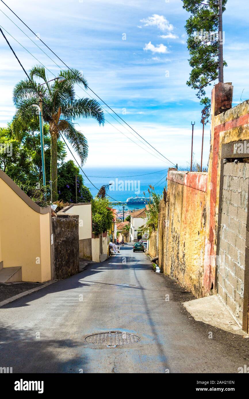 A street in Monte, Funchal, Madeira, Portugal Stock Photo