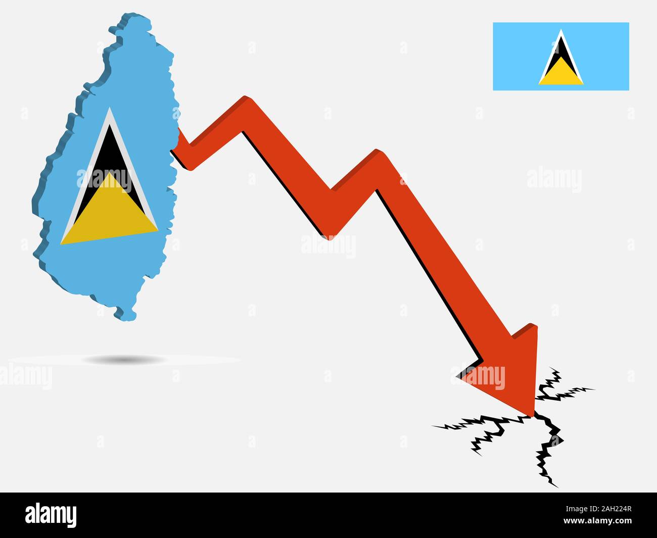 Saint Lucia economic crisis vector illustration Eps 10 Stock Vector