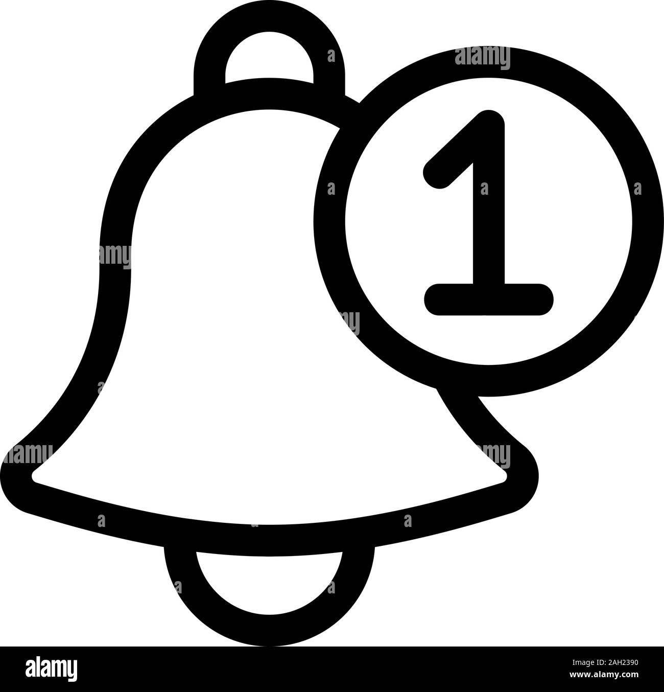 unread alert vector icon. Isolated contour symbol illustration Stock ...