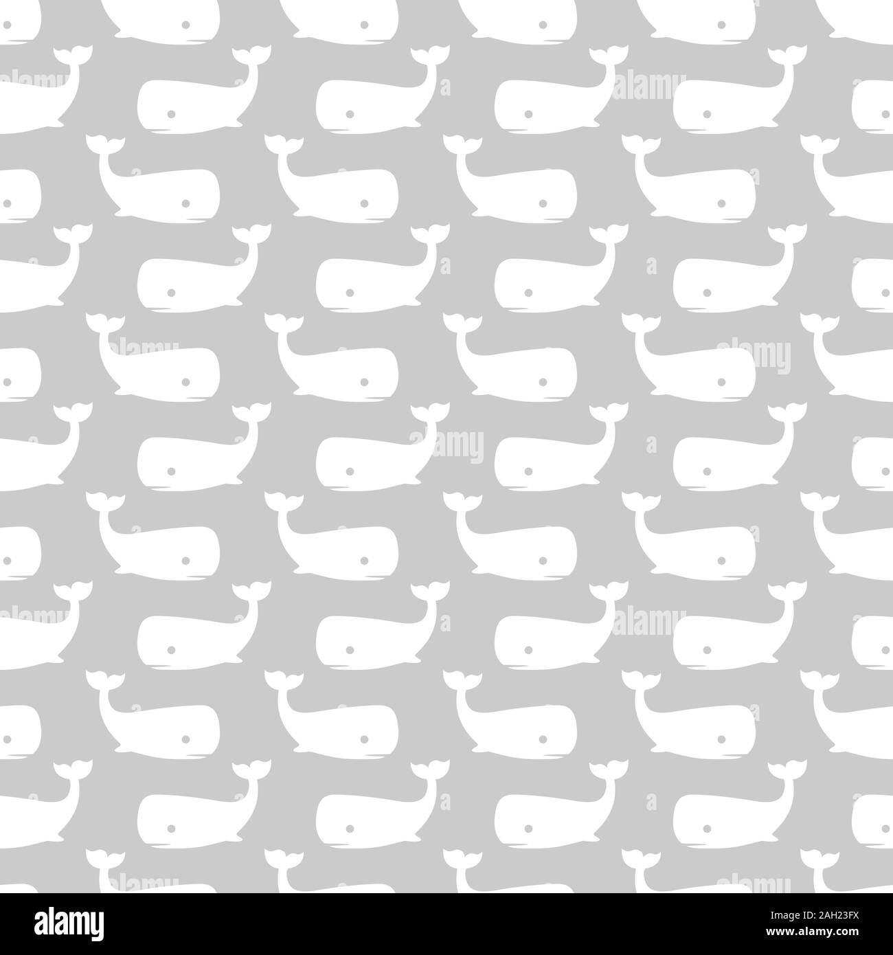 Simple whale pattern seamless repeat background Stock Photo