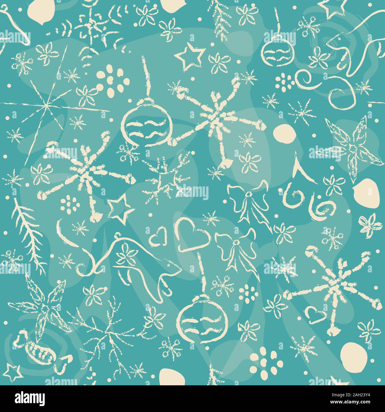 Cute Hand Drawn Winter Pattern. Seamless Pattern. Vector Illustration ...