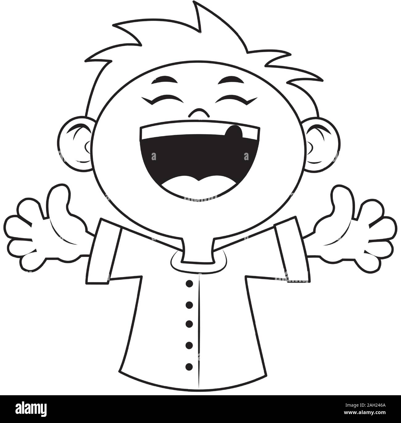 Laughing boy avatar funny kid profile picture Vector Image