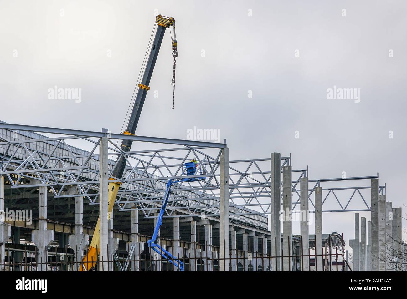 reconstruction and extension of an old industrial building Stock Photo