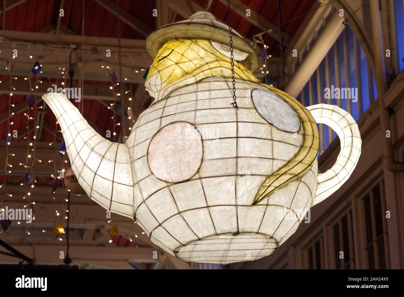 The Dormouse, Alice in wonderland Chinese lantern Christmas decorations Stock Photo