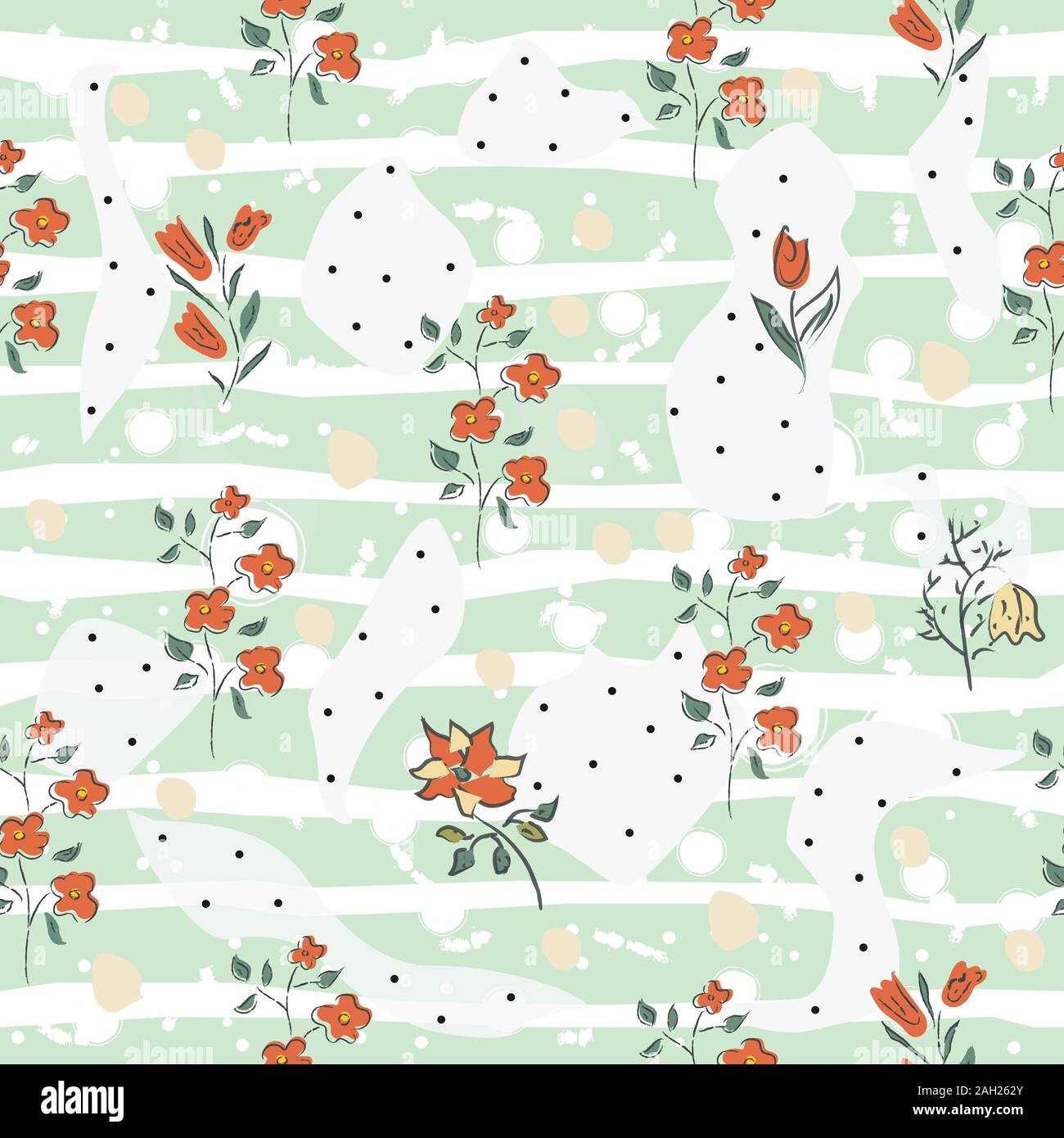 Floral Seamless Pattern. Hand Drawn. Vector Illustration Stock Vector ...