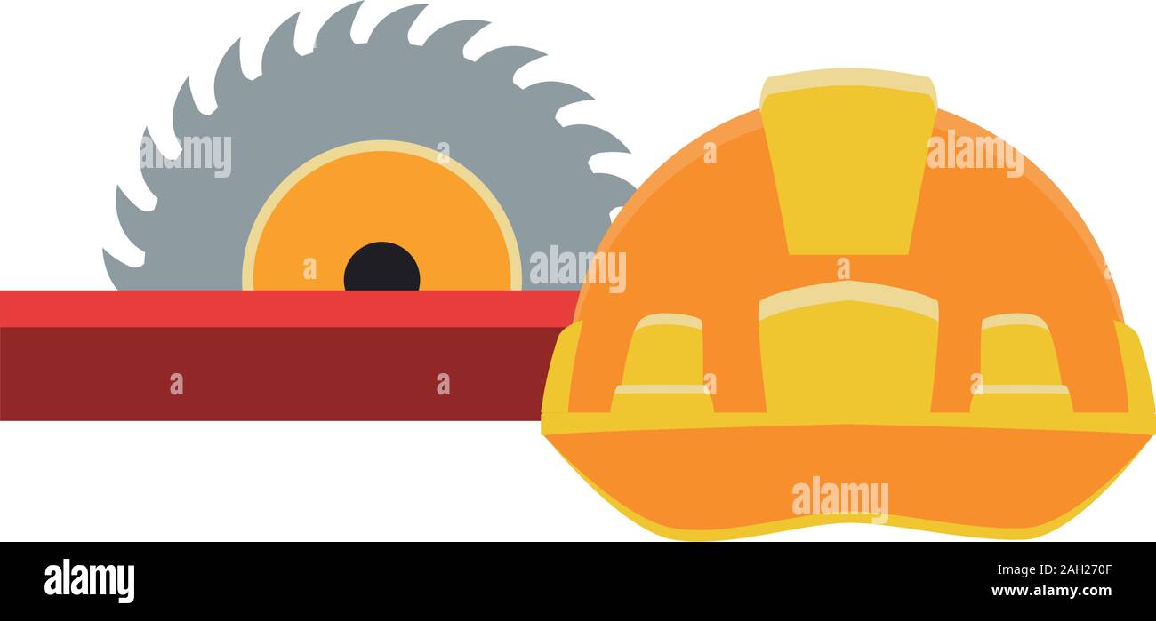 saw and safety helmet icon Stock Vector Image & Art - Alamy