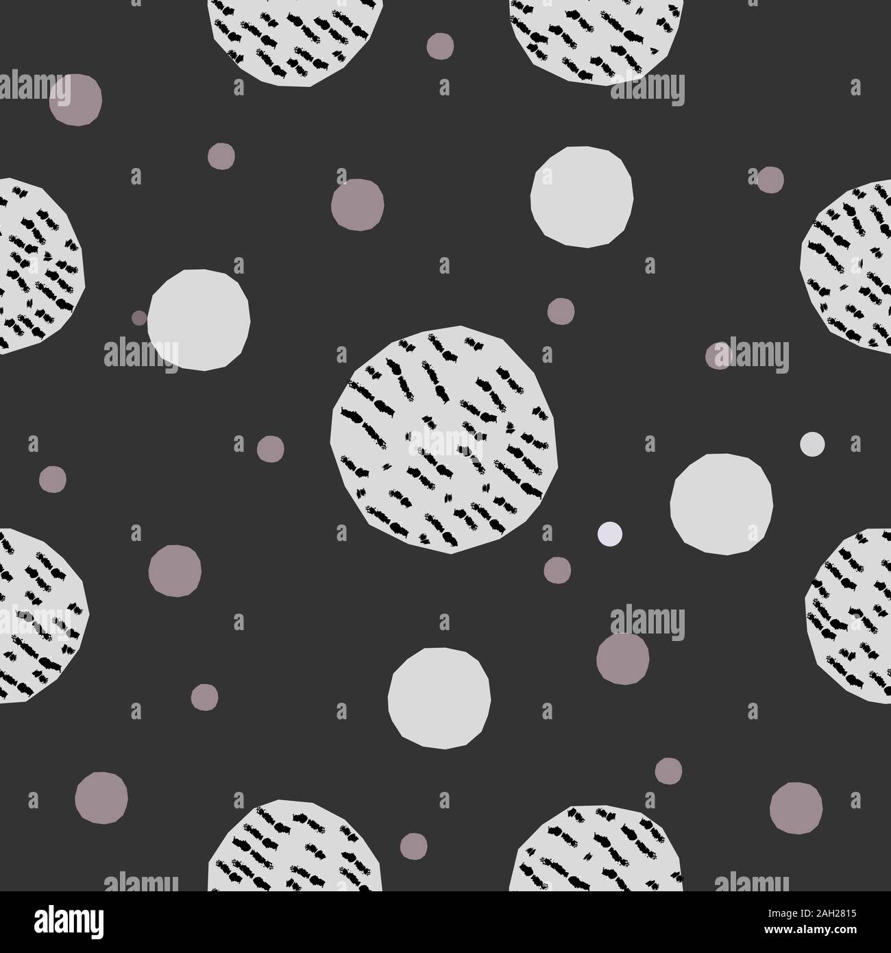 Seamless pattern with pastel colored balls on dotted background. Repeating Pattern. Vector Illustration Stock Vector
