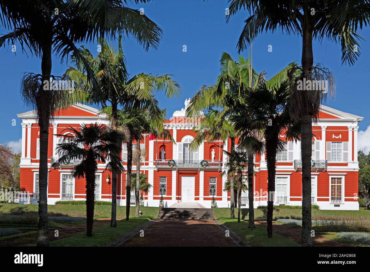 The Presidential Palace at Ponta Delgada, Sao Miguel, Azores, Portugal. Stock Photo