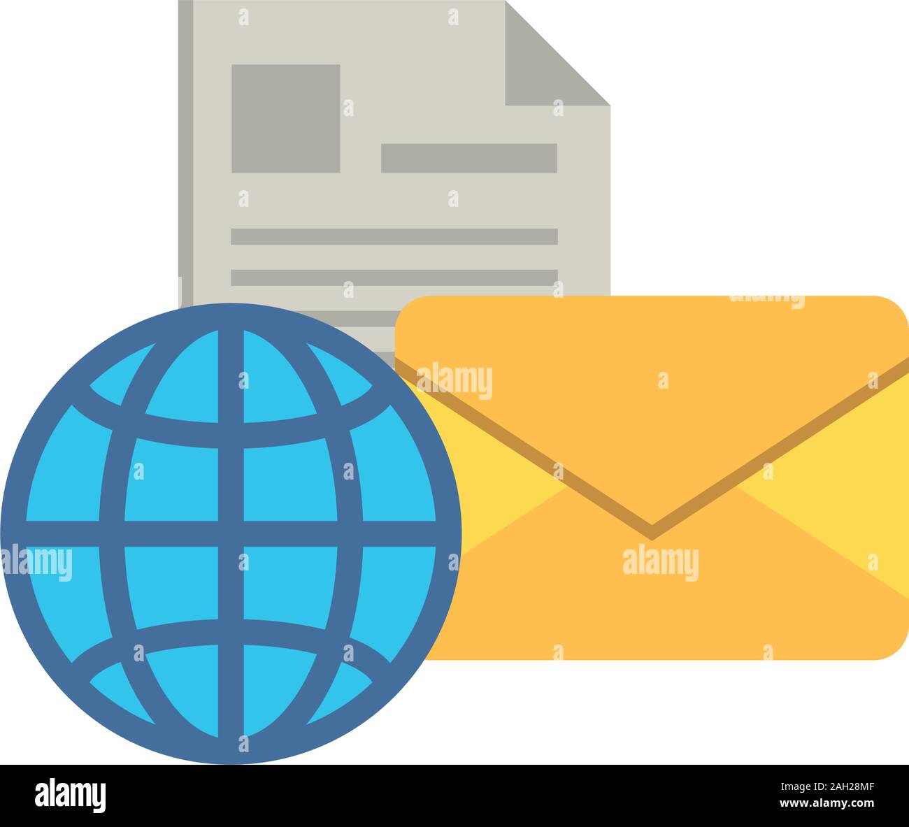 sphere planet browser with postal service Stock Vector