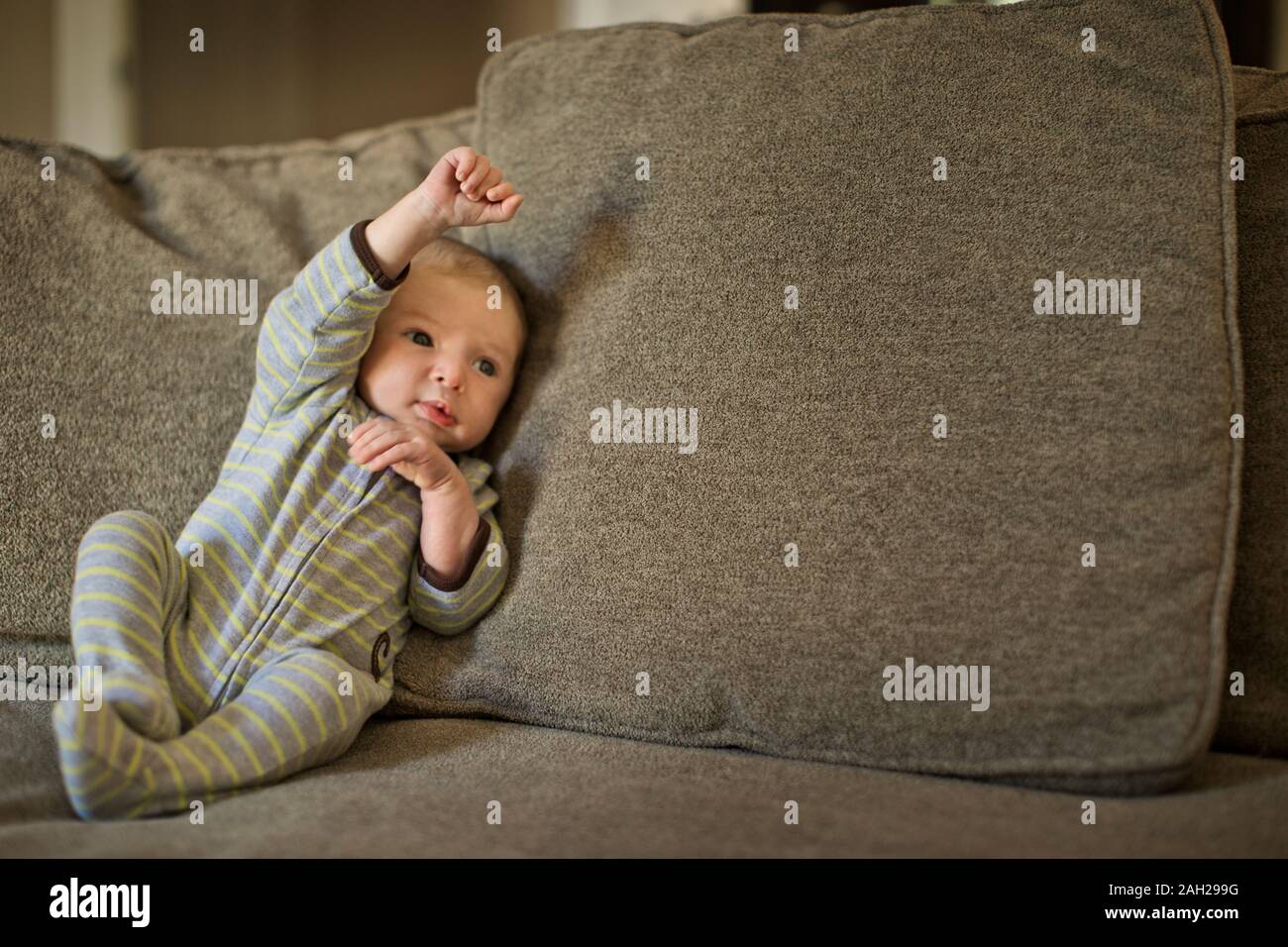 Boy sitting on the sofa hi-res stock photography and images - Alamy