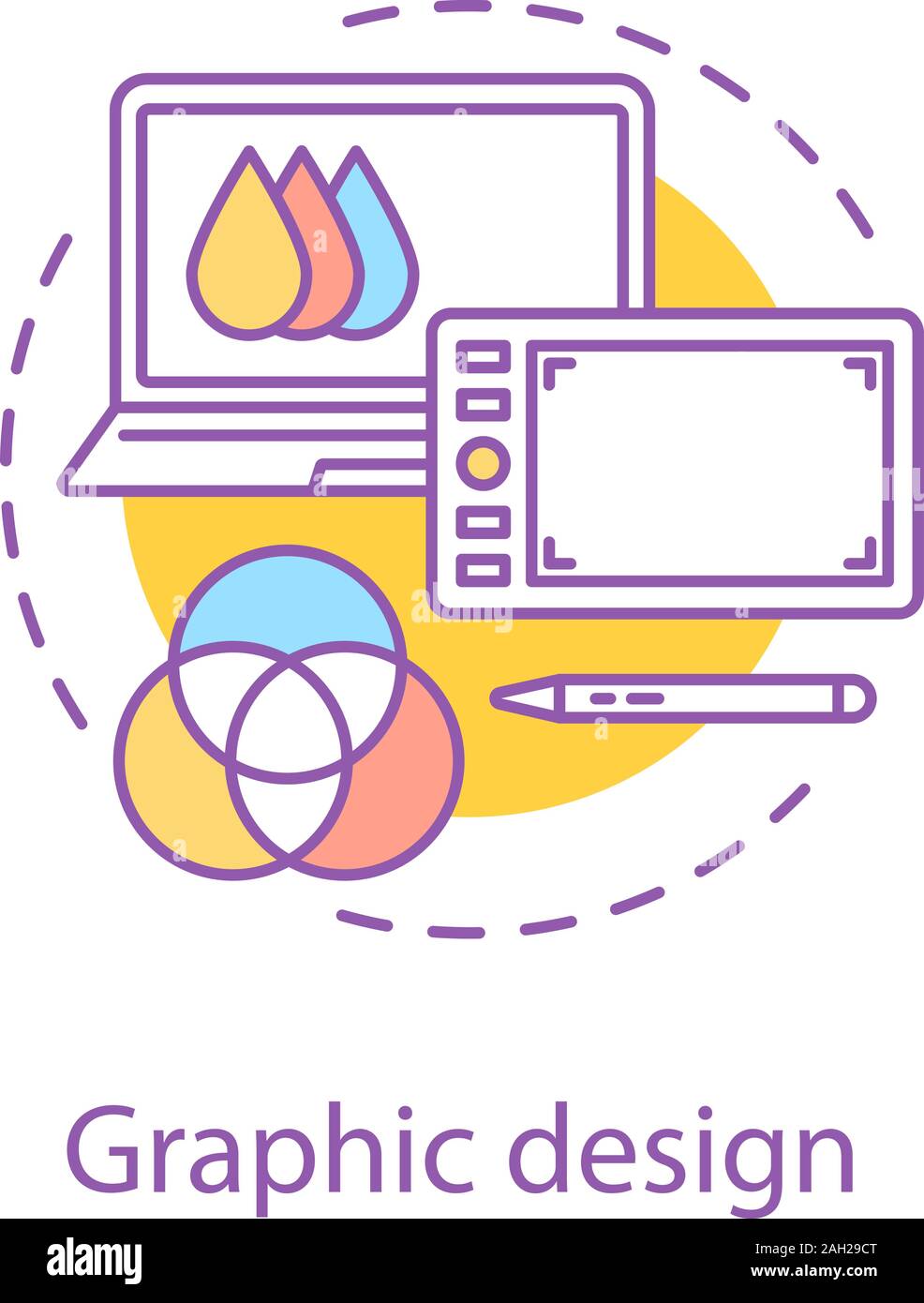 Computer graphic concept icon. Art and design idea thin line