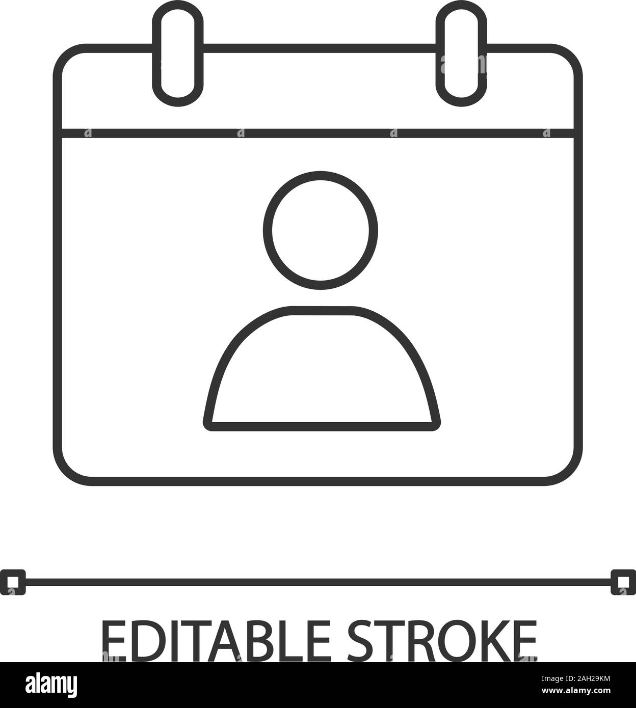 Contact calendar linear icon. Appointment scheduling. Thin line ...