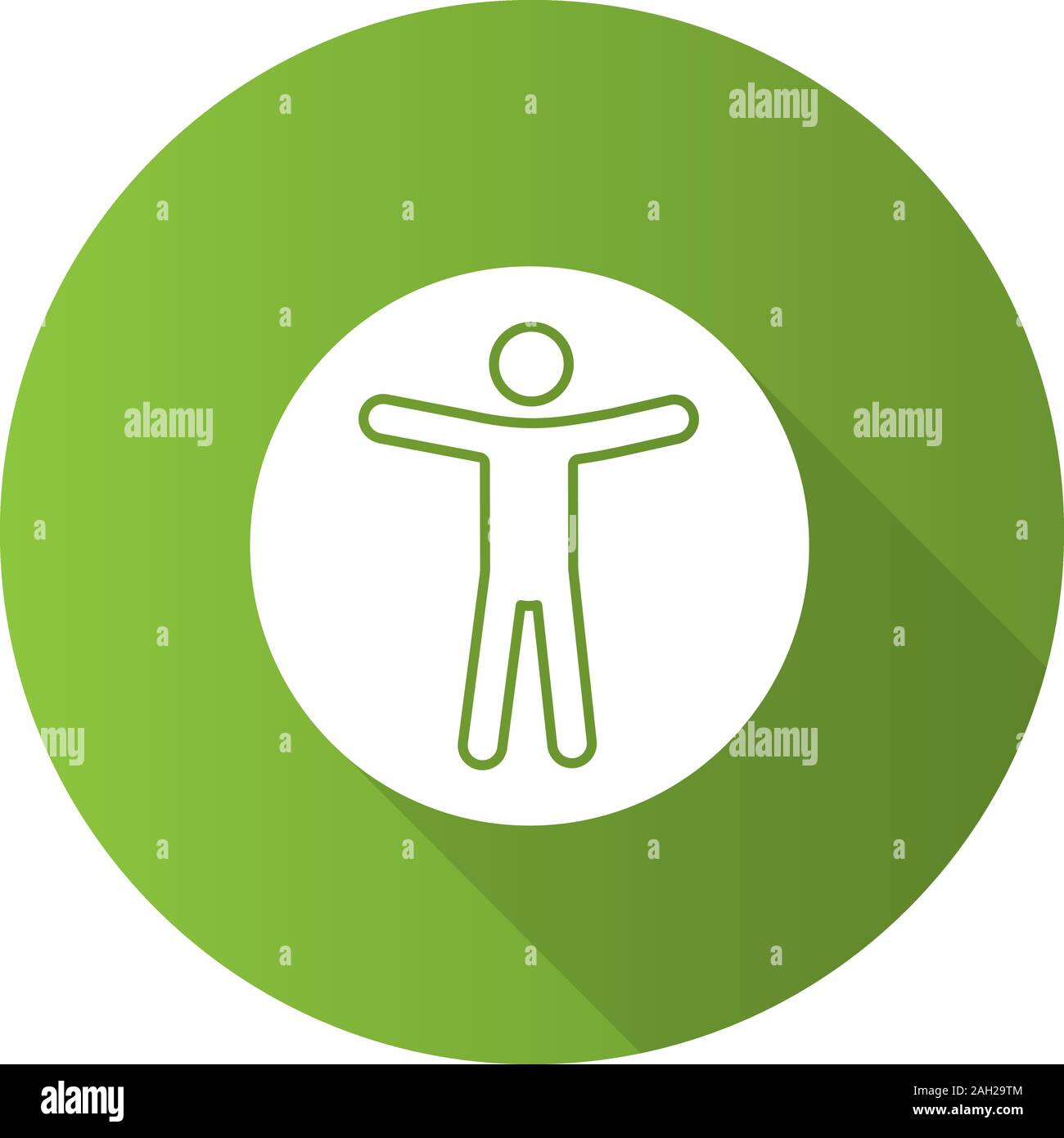 Web accessibility flat design long shadow glyph icon. Universal access. Vector silhouette illustration Stock Vector