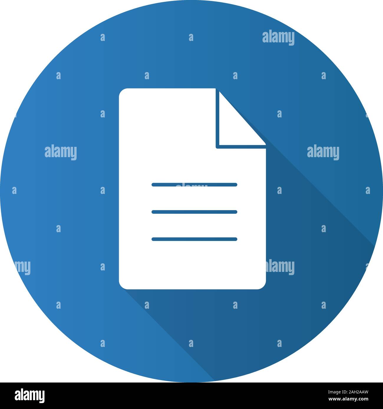 File flat design long shadow glyph icon. Description. Note. Digital document. Information. Vector silhouette illustration Stock Vector