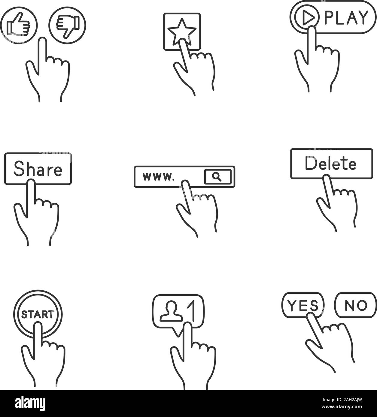 Hand cursor delete button hi-res stock photography and images - Alamy
