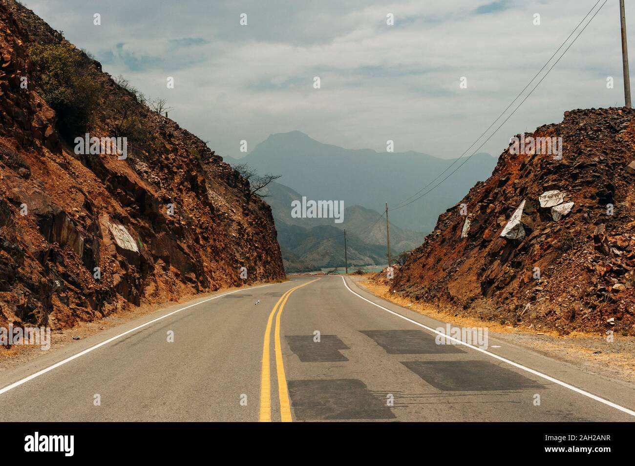 canyon road narrow path way for walking between steep rock walls Stock Photo