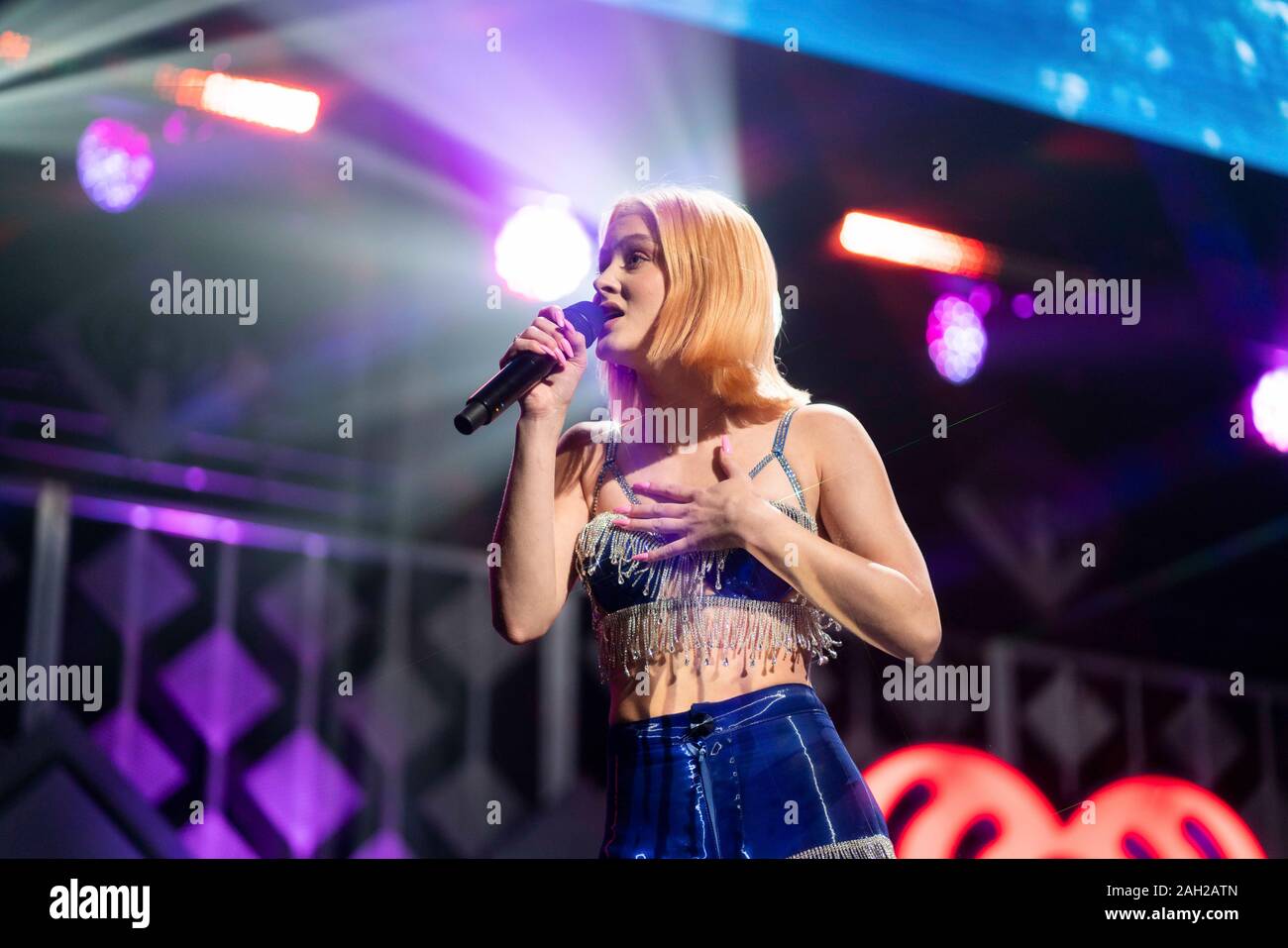 Sunrise, United States. 22nd Dec, 2019. Zara Larsson performs during the  Y100 Jingle Ball at the