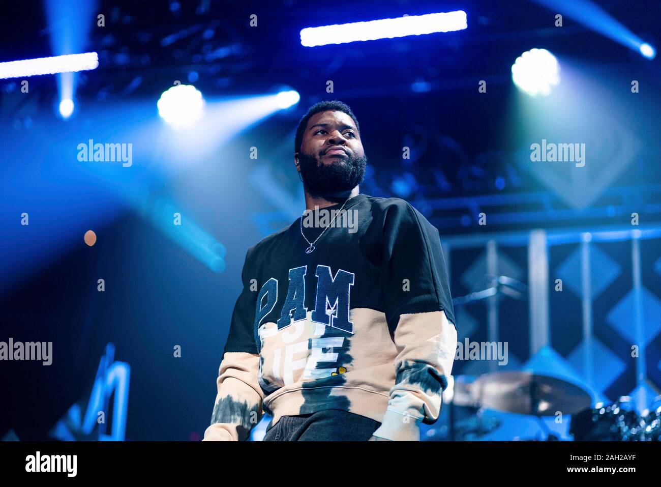 Sunrise, United States. 22nd Dec, 2019. Khalid performs during the Y100 Jingle Ball at the BB&T Center on December 22, 2019 in Sunrise, Florida. Credit: The Photo Access/Alamy Live News Stock Photo