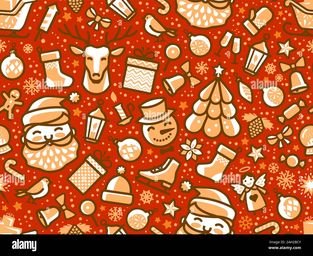 Christmas seamless background or pattern. Holiday vector illustration ...