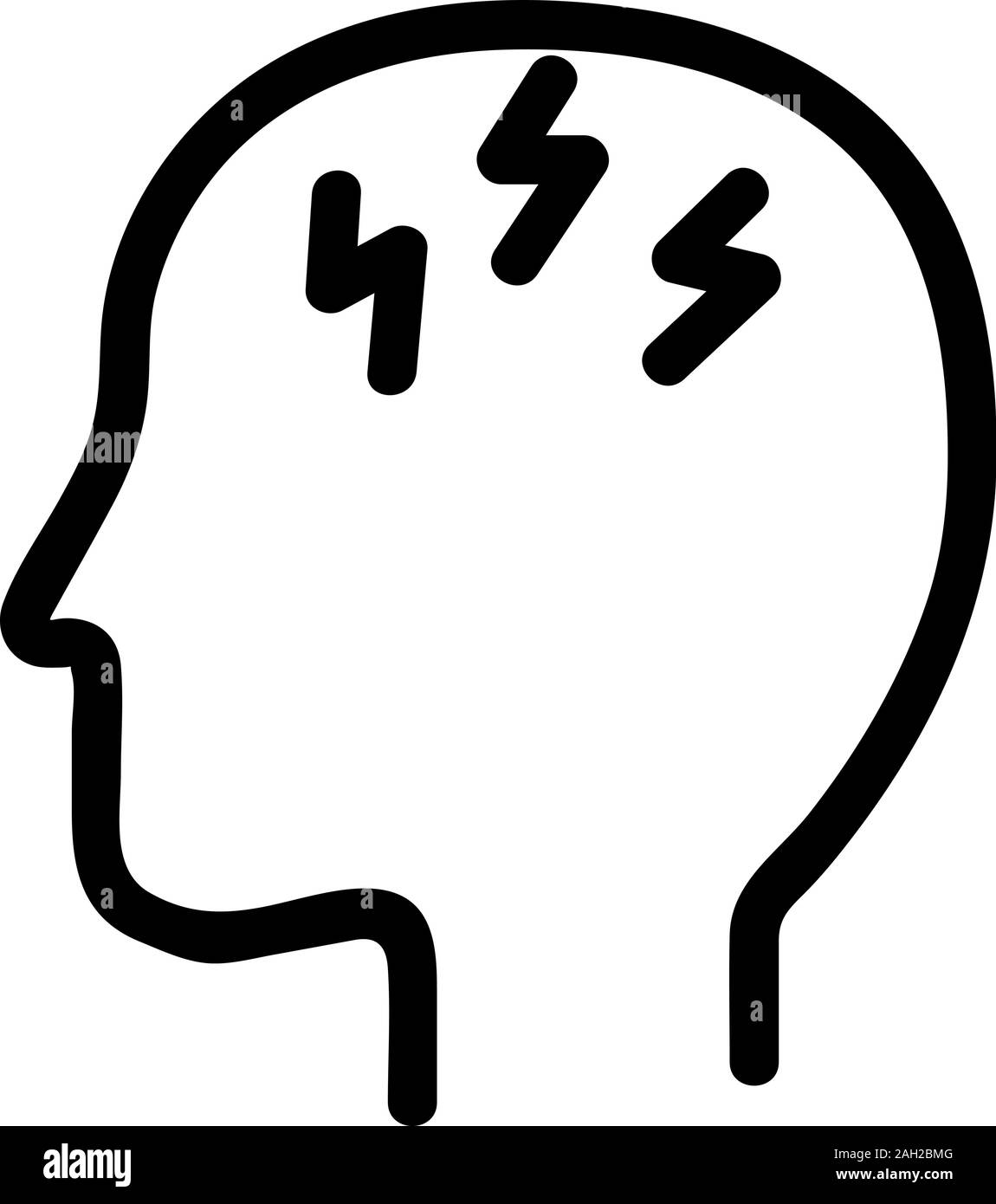 Headache icon vector. Isolated contour symbol illustration Stock Vector
