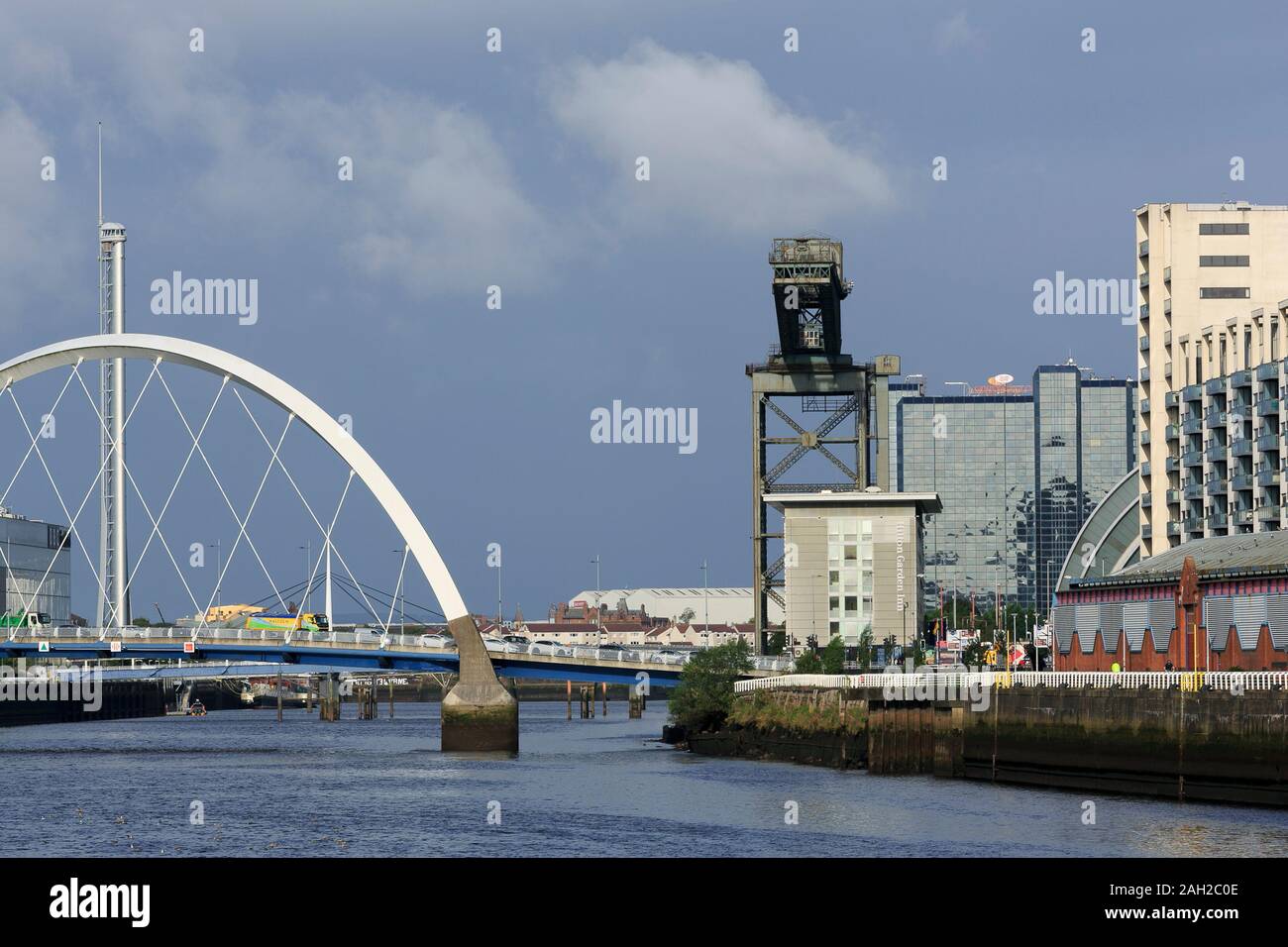 Clyde Arc Bridge, Glasgow, Scotland, United Kingdom Stock Photo