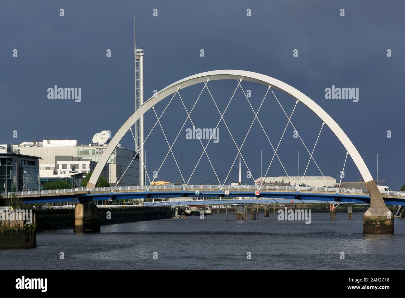 Clyde Arc Bridge, Glasgow, Scotland, United Kingdom Stock Photo