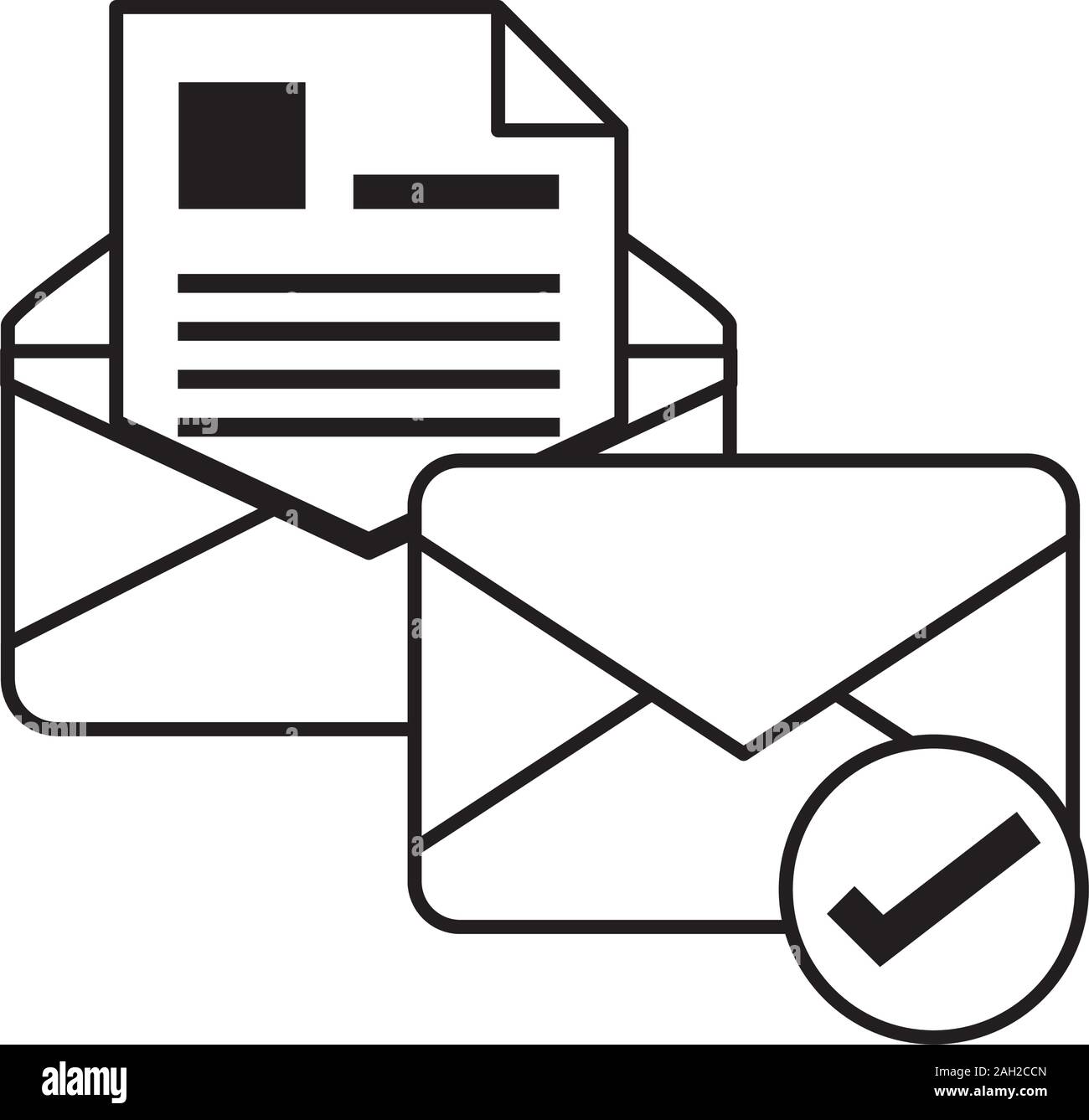envelope mail with check symbol Stock Vector Image & Art Alamy