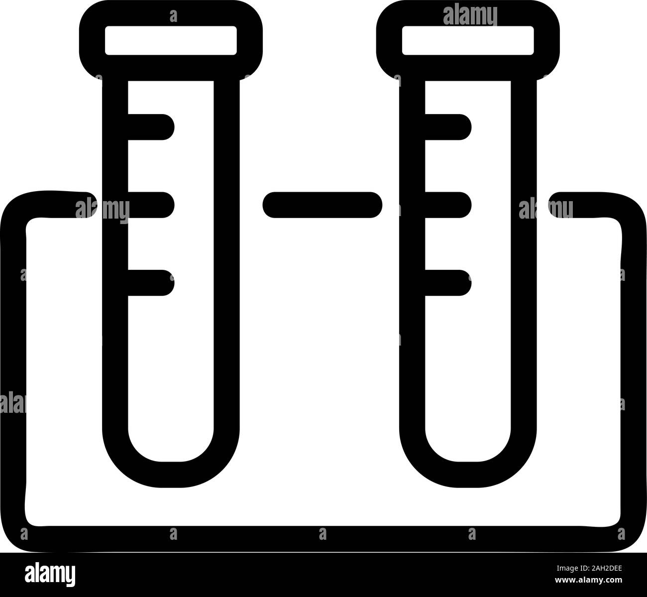 Lab test tubes icon vector. Isolated contour symbol illustration Stock