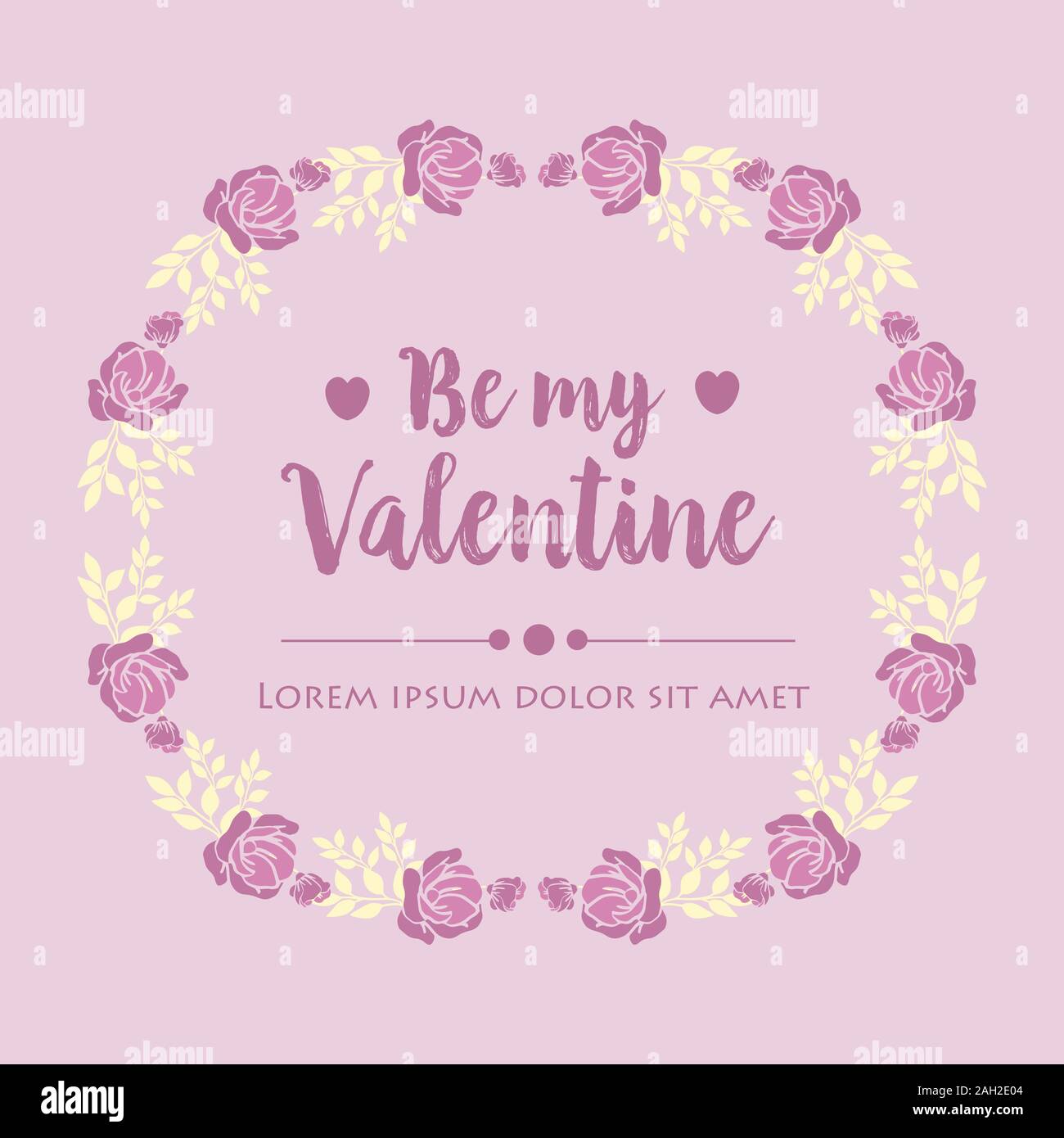 Card template happy valentine, with decoration of pink and white floral ...