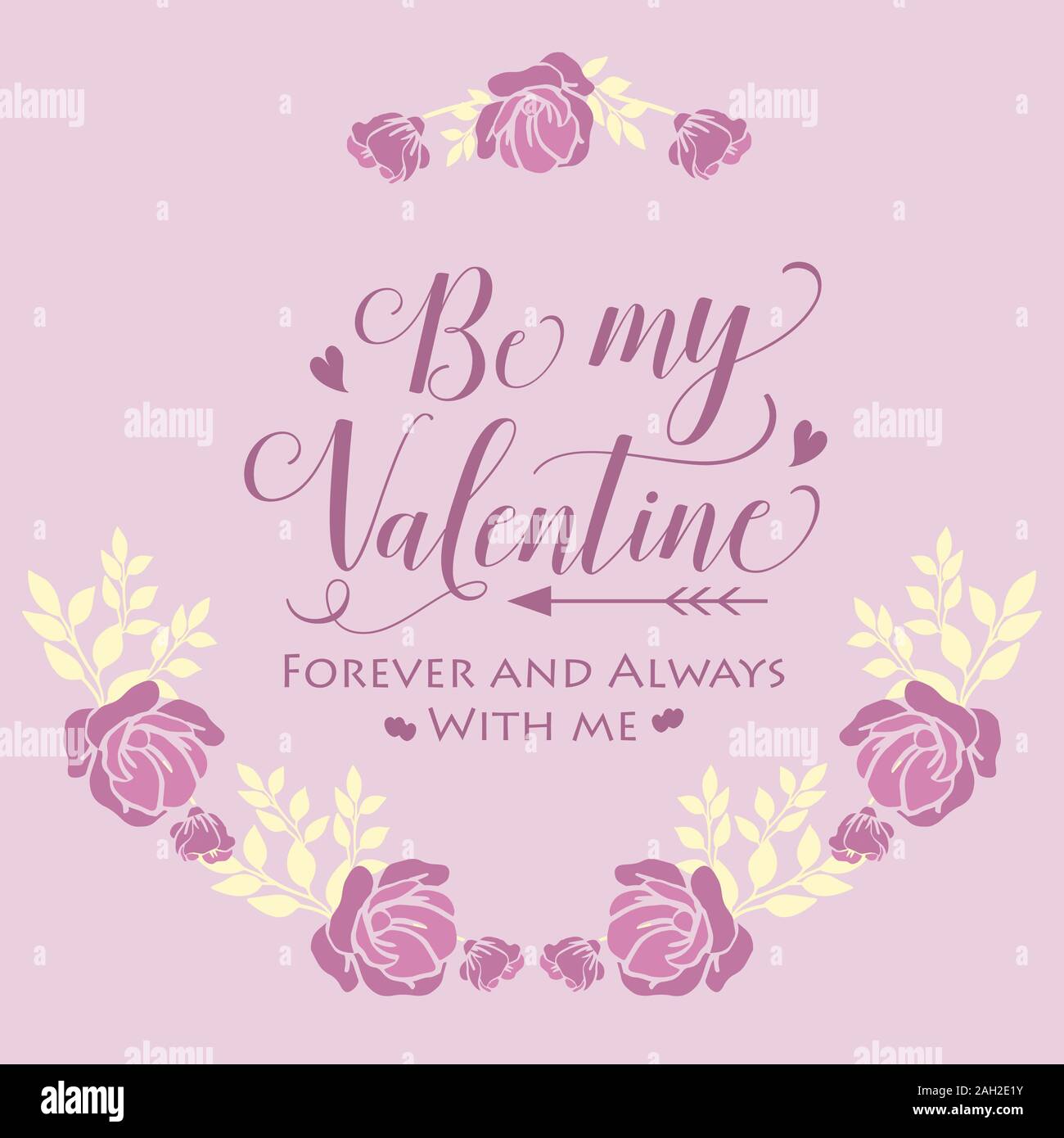 Card template happy valentine, with decoration of pink and white floral ...
