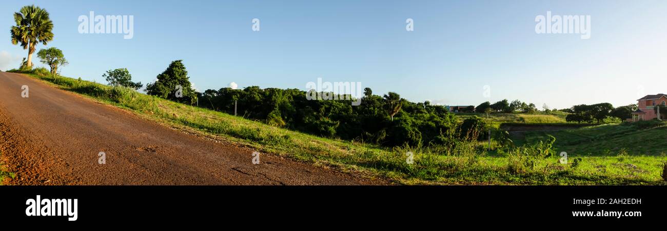 Panorama Of Sloping Lands In Jamaica Stock Photo