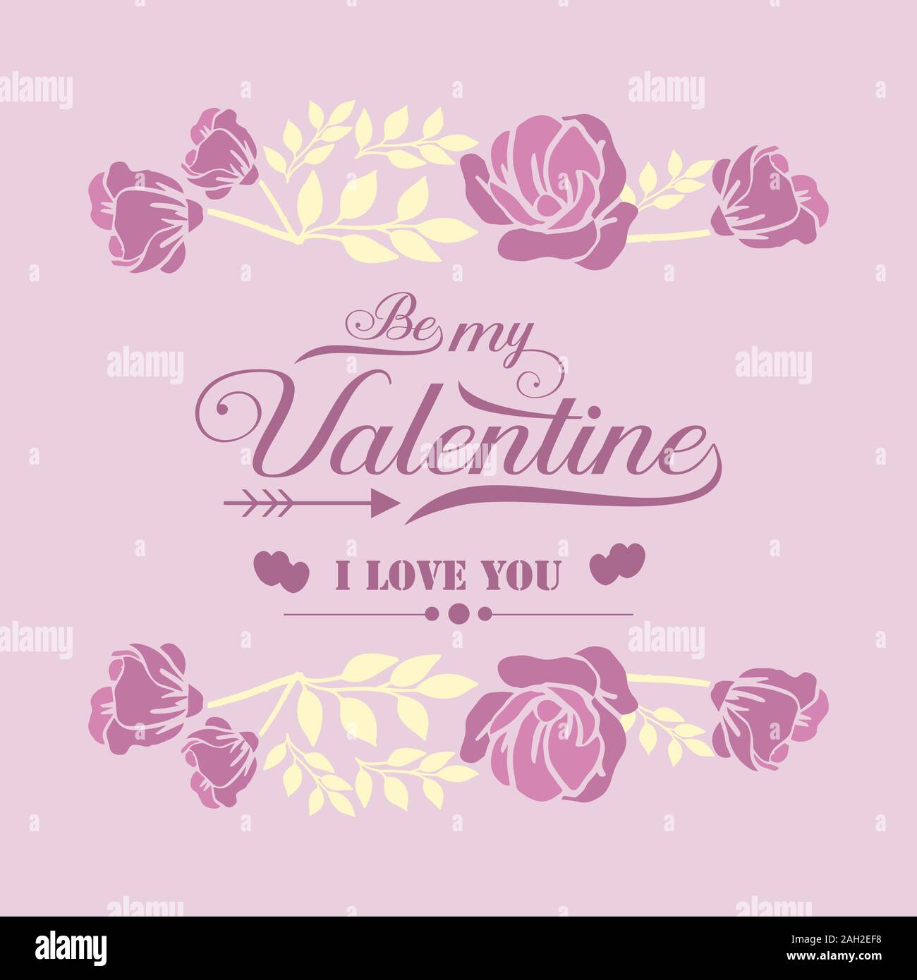Decorative of frame with elegant pink and white floral, for greeting ...