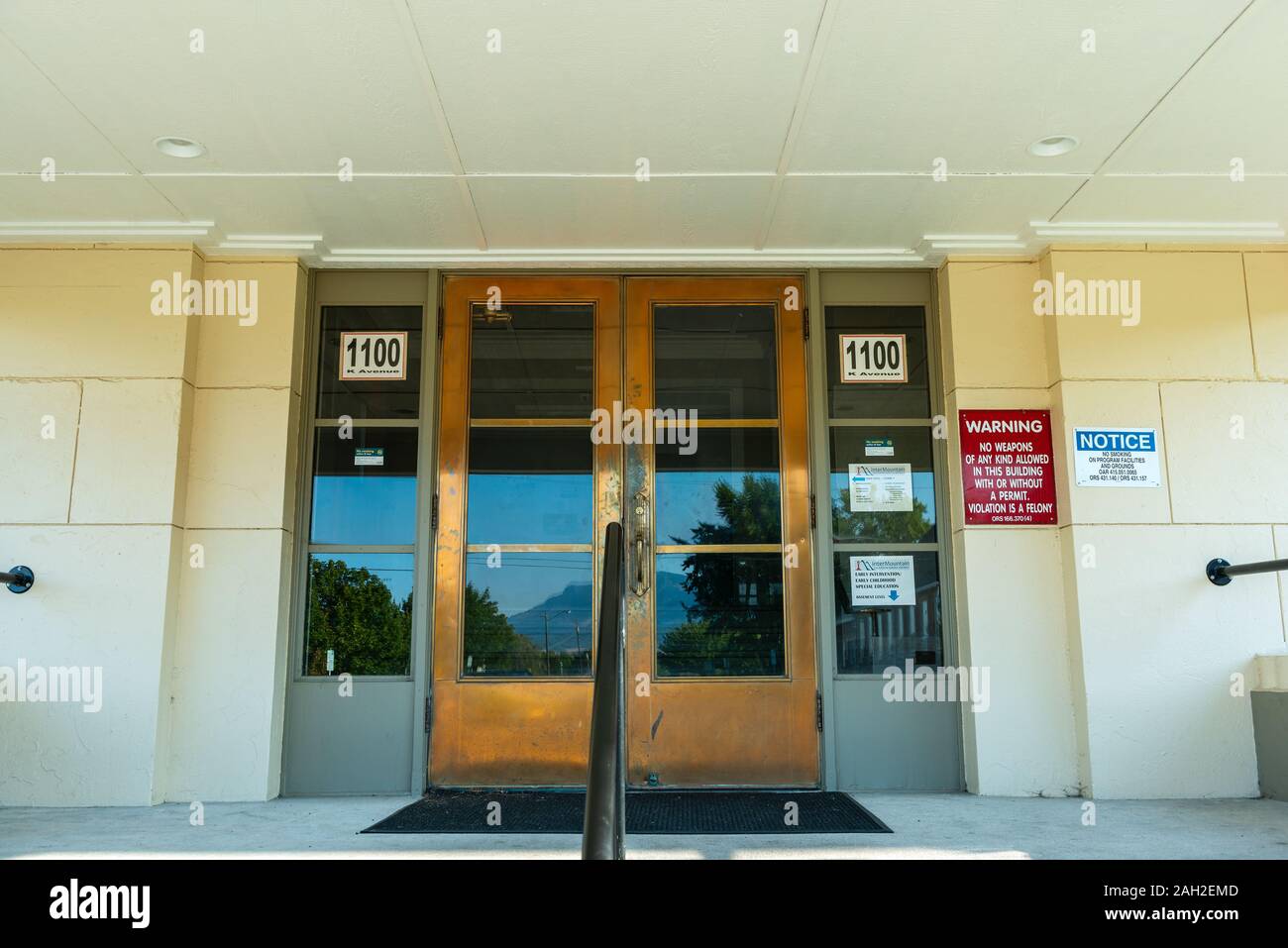 La Grande, Oregon August 23, 2013 Copper Doors at the Entrance of