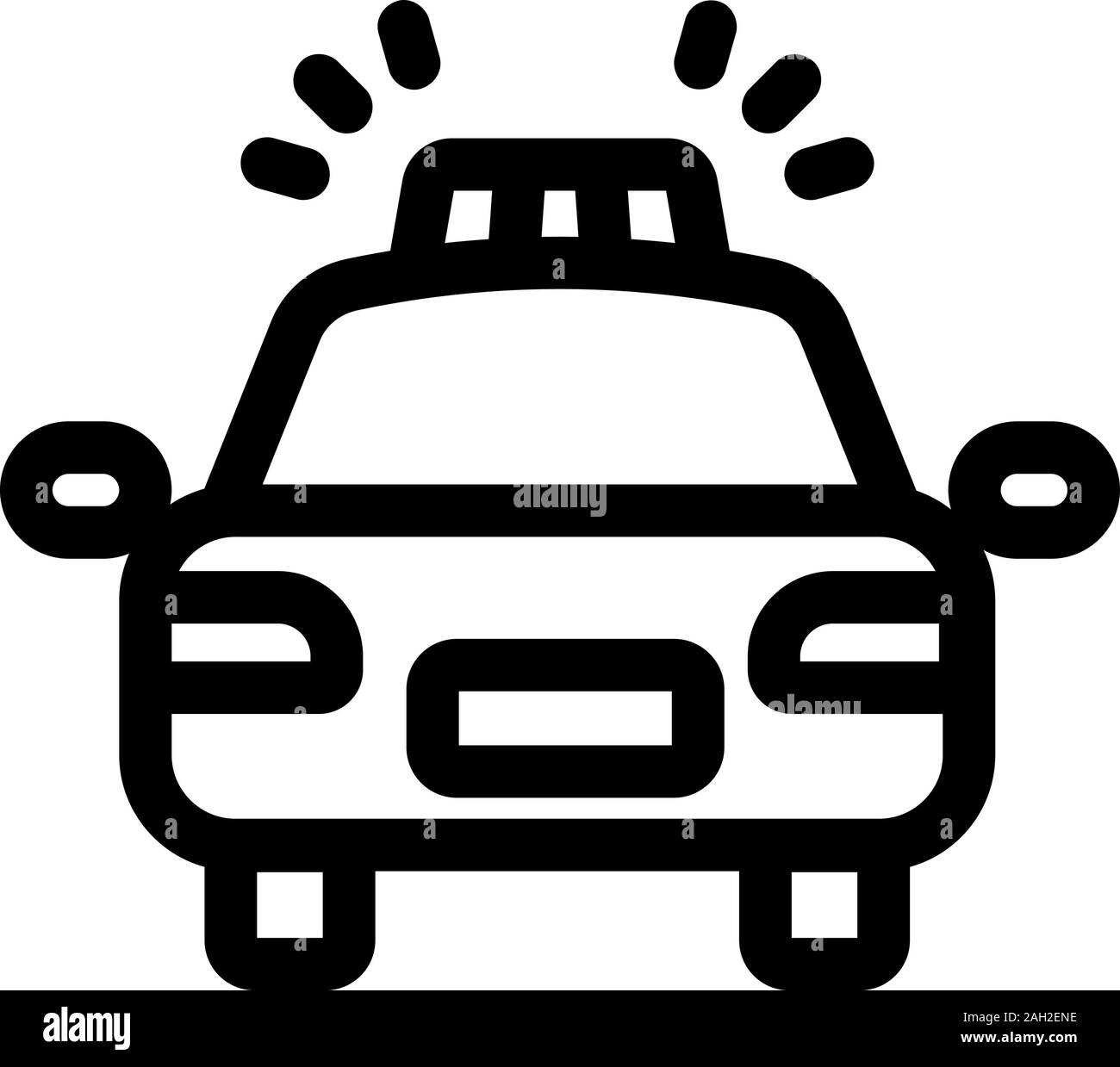 Police car icon vector. Isolated contour symbol illustration Stock ...