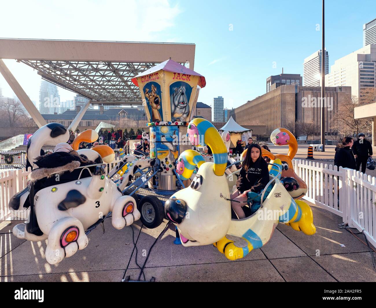 Toronto winter carnival in Nathan Phillips Square City Hall Stock Photo ...