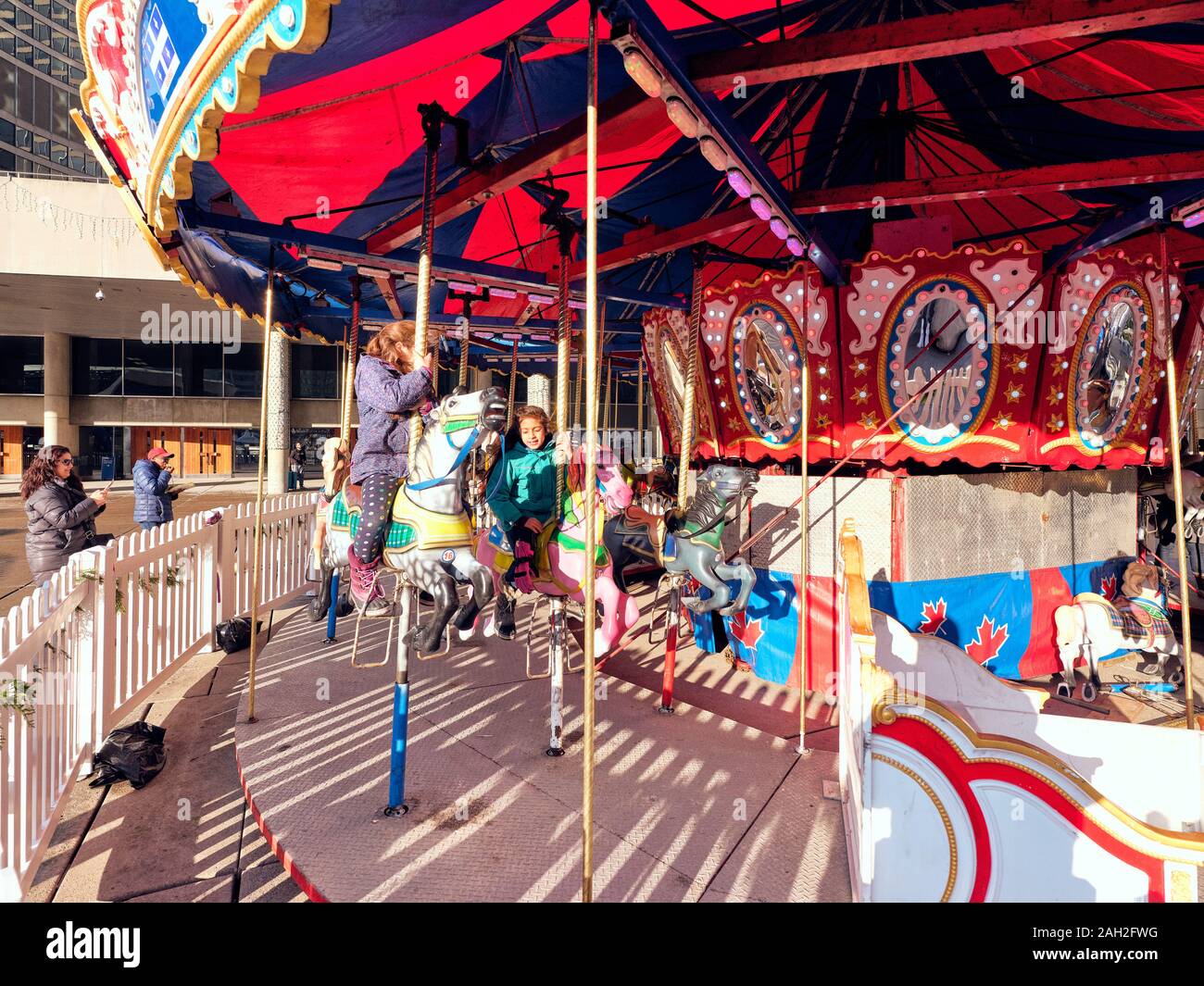 Toronto winter carnival in Nathan Phillips Square City Hall Stock Photo ...