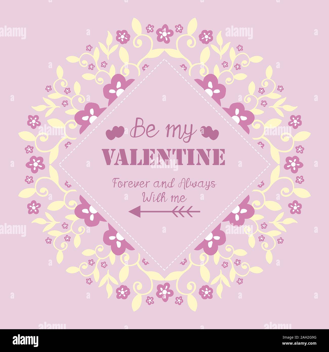 Ornate pink and white floral frame seamless, for card design happy ...