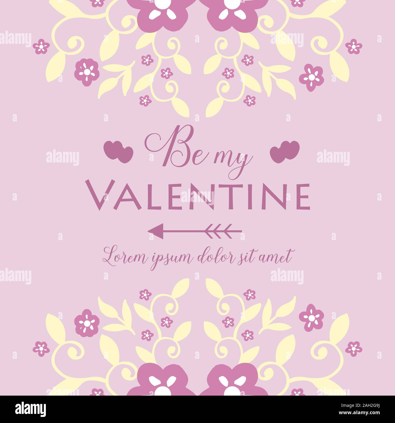 Ornate pink and white floral frame seamless, for card design happy ...