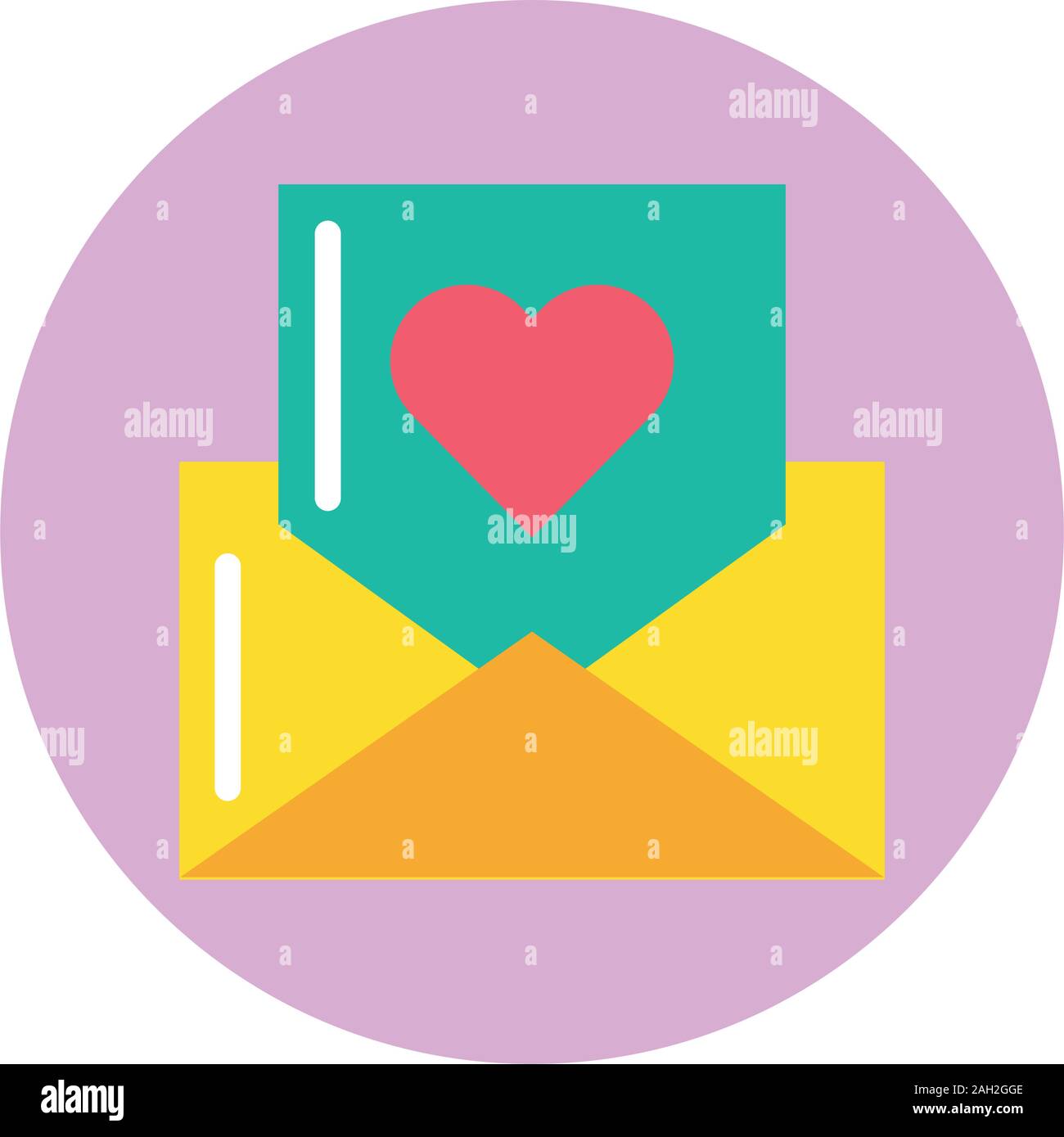 happy valentines day envelope with heart Stock Vector Image & Art - Alamy