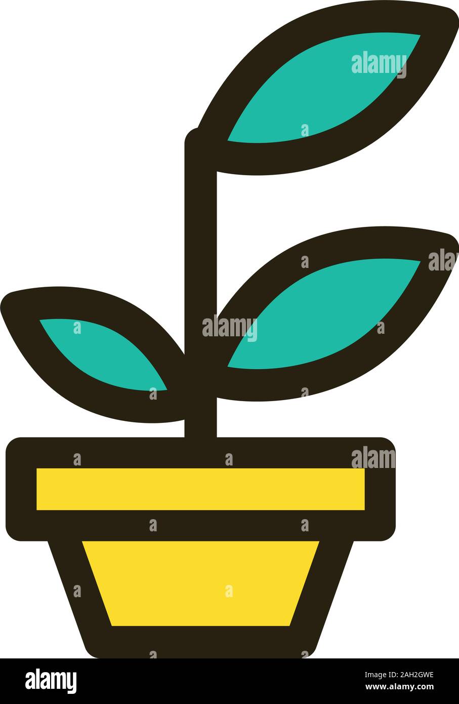 house plant in ceramic pot icon Stock Vector Image & Art - Alamy