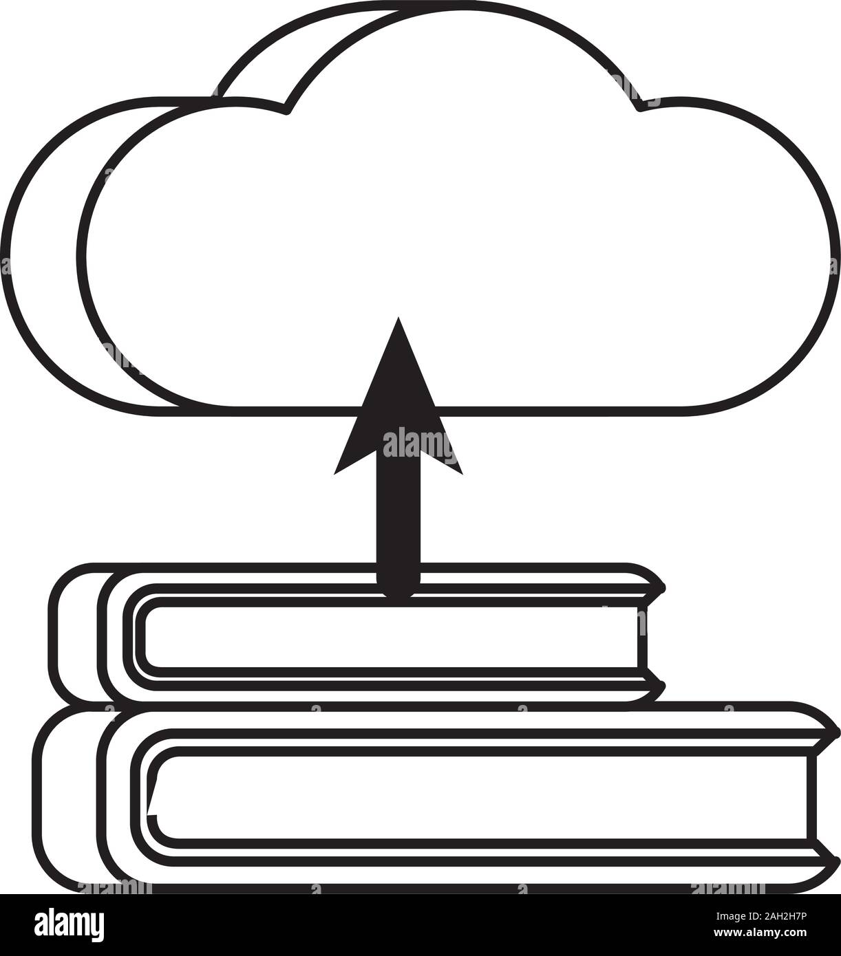 cloud computing server with books technology Stock Vector Image & Art