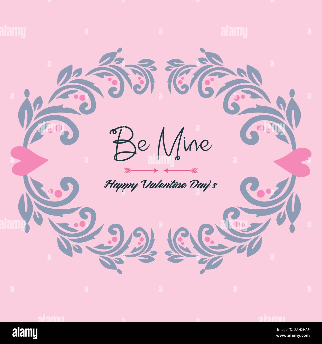 Beautiful pink heart frame shape ornament, for invitation card decor be ...