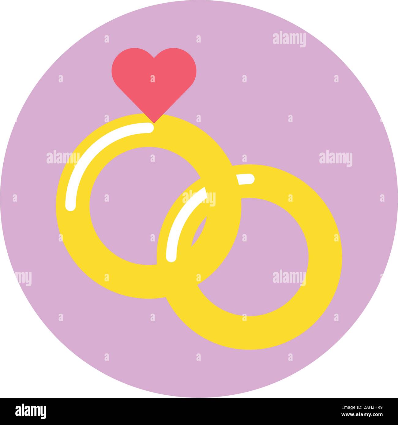 happy valentines day rings with heart icon Stock Vector Image & Art - Alamy