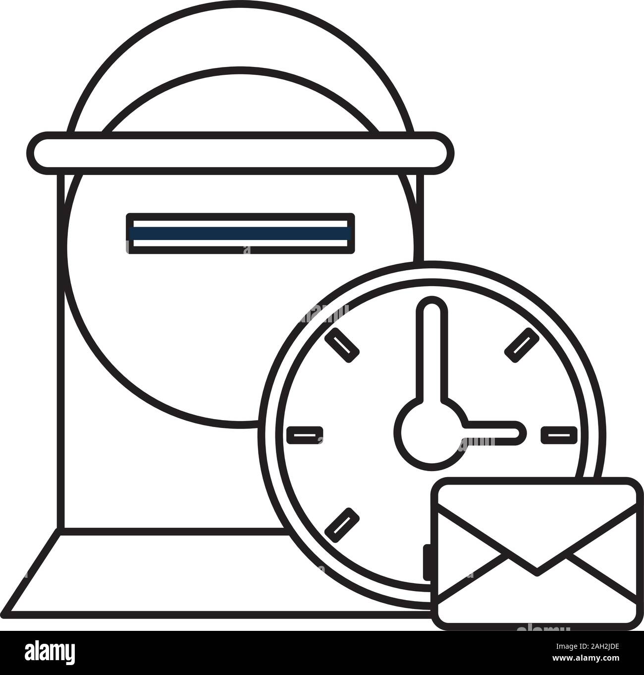Mailbox Clock Public clock image Stock Vector Images - Alamy