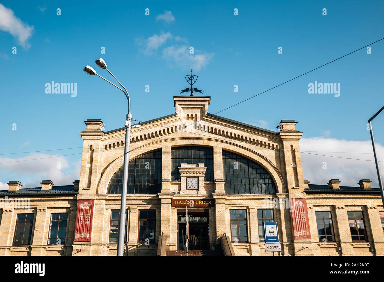 Vilnius, Lithuania - August 8, 2019 : Hales turgus Hall Market Stock Photo