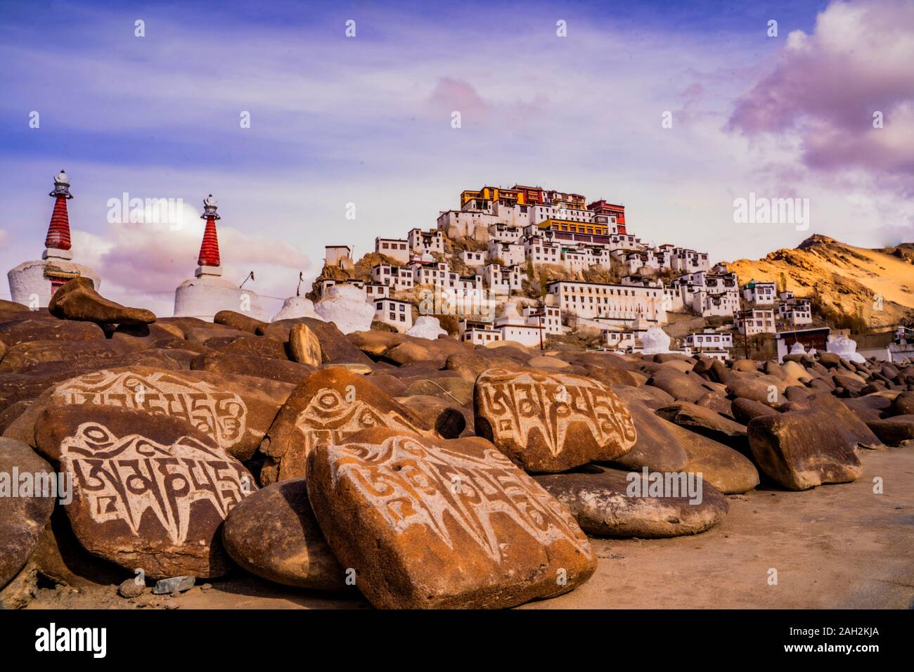 Buddhist Stupas and Monasteries Stock Photo - Alamy