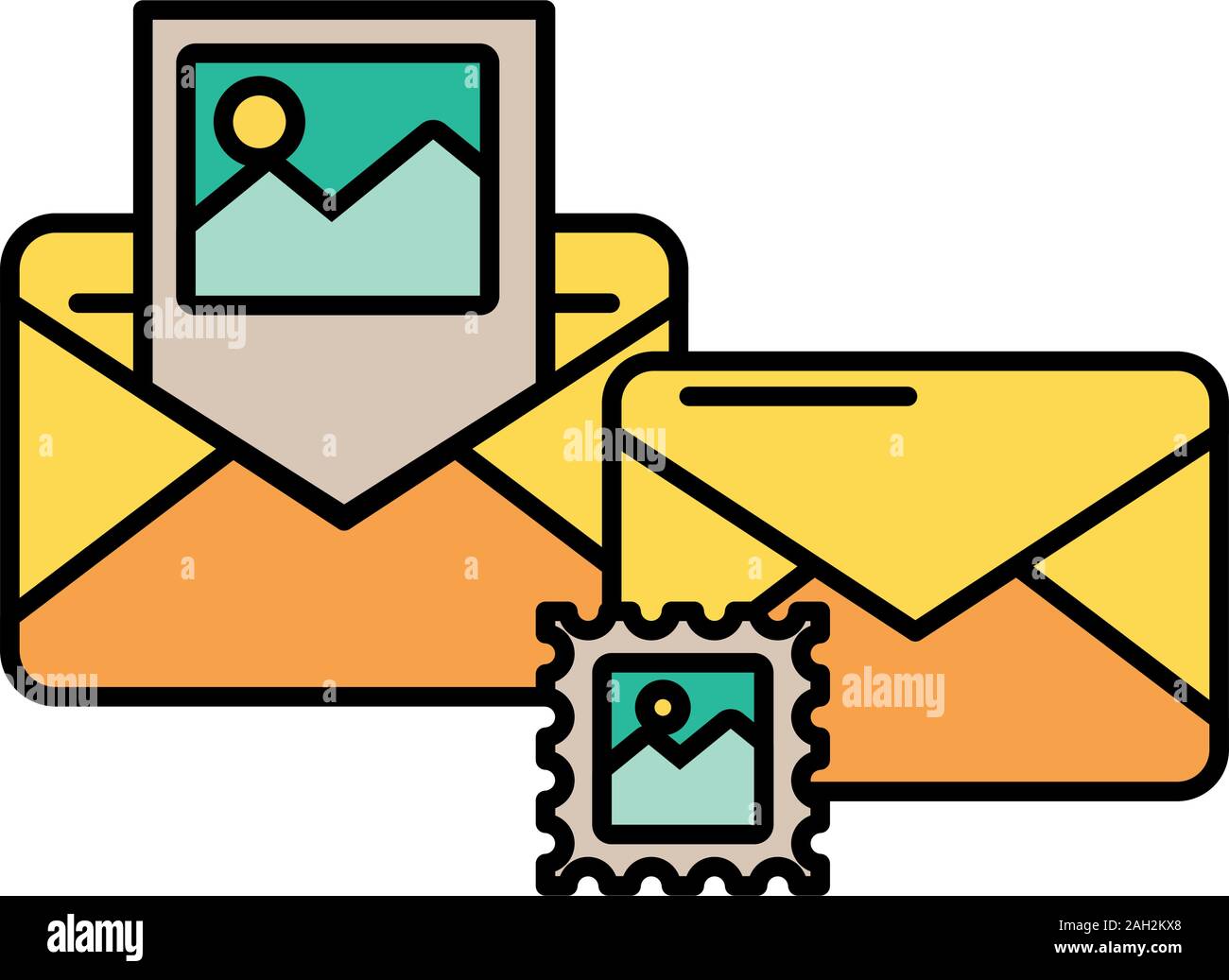 envelope mail with picture file postal service Stock Vector Image & Art ...