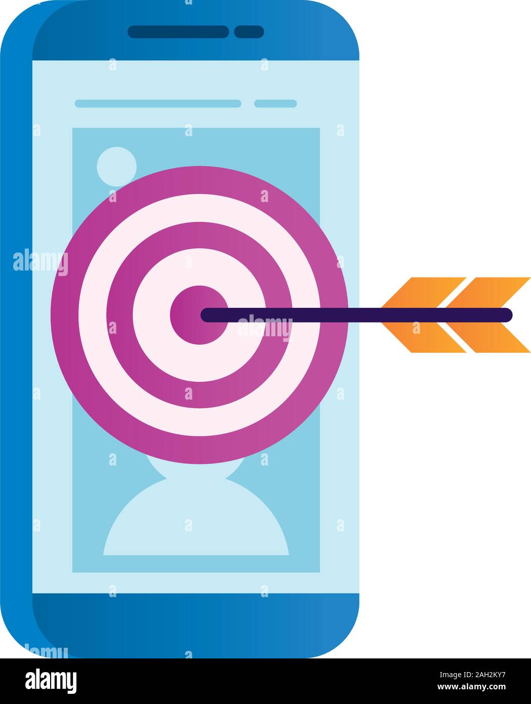 smartphone electronic with target arrow Stock Vector Image & Art - Alamy